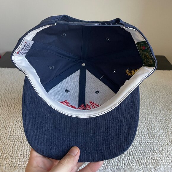90s Vintage Atlanta Olympics Snapback Hat OSFA Dead Stock Embroidered Navy Blue - Picture 7 of 9